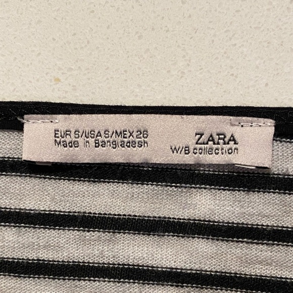 Zara Top for Women With Ruffled Bottom Black & White Stripes , size Small - Picture 3 of 4